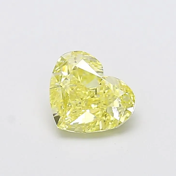 1.57ct HEART Fancy Yellow VVS2 Coloured Lab diamond