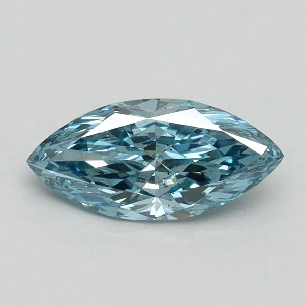 0.71ct MARQUISE Fancy Intense Blue VS2 Coloured Lab diamond