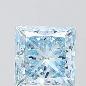 2.28ct PRINCESS Fancy Vivid Blue SI1 Coloured Lab diamond