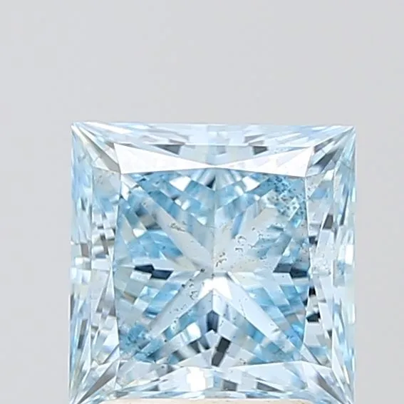 2.28ct PRINCESS Fancy Vivid Blue SI1 Coloured Lab diamond