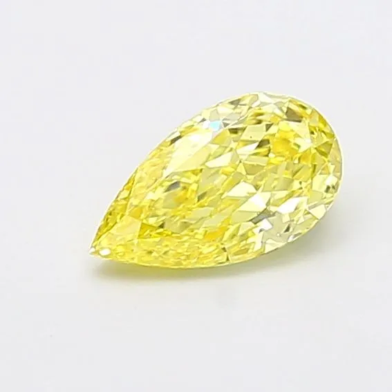0.84ct PEAR Fancy Vivid Yellow VS1 Coloured Lab diamond
