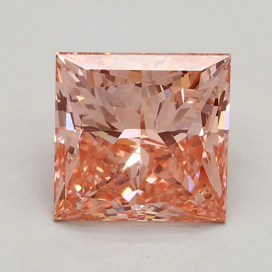1.98ct PRINCESS Fancy Intense Pink SI1 Coloured Lab diamond