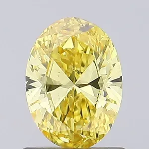 0.82ct OVAL Fancy Intense Yellow SI1 Coloured Lab diamond