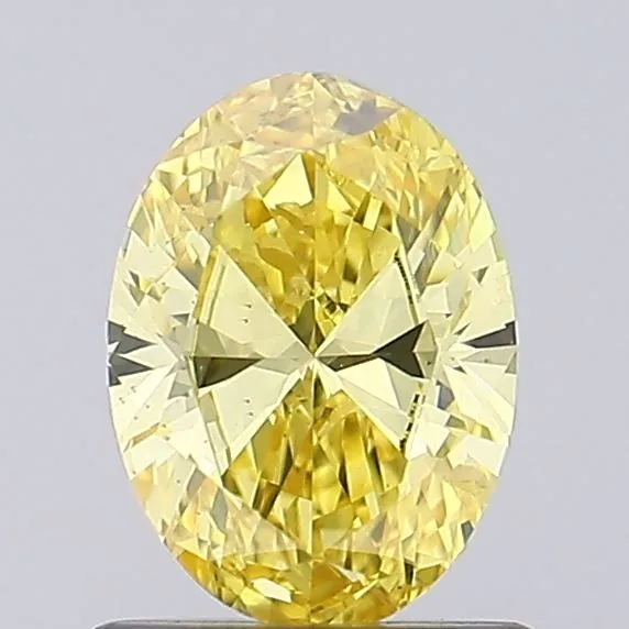 0.82ct OVAL Fancy Intense Yellow SI1 Coloured Lab diamond