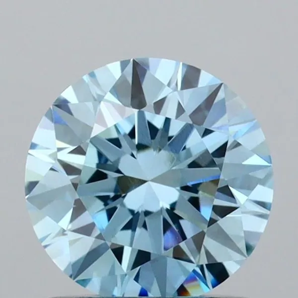 1.04ct ROUND Fancy Vivid Blue VVS2 Coloured Lab diamond