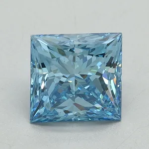 1.5ct PRINCESS Fancy Vivid Blue SI1 Coloured Lab diamond