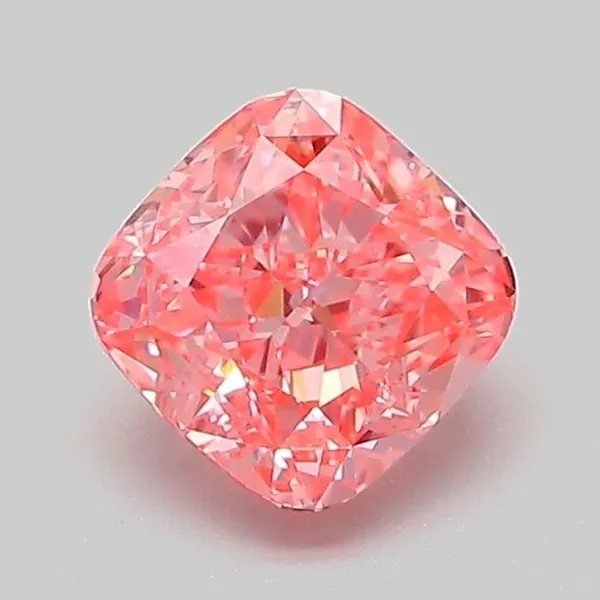 1.08ct CUSHION Fancy Vivid Pink VVS2 Coloured Lab diamond