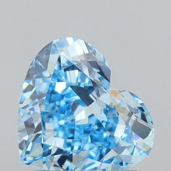 1.01ct HEART Fancy Vivid Blue SI1 Coloured Lab diamond