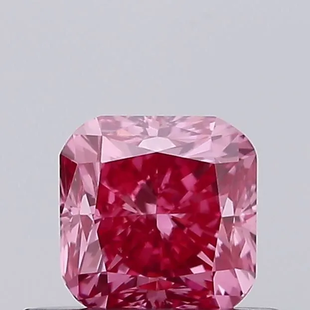 0.51ct CUSHION Fancy Vivid Pink VS1 Coloured Lab diamond