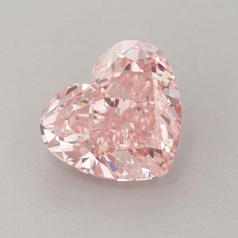 1.42ct HEART Fancy Vivid Pink VS1 Coloured Lab diamond