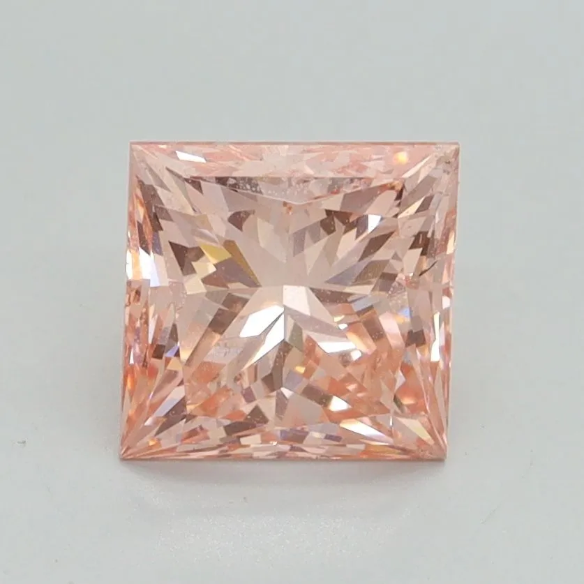 1.58ct PRINCESS Fancy Intense Pink SI1 Coloured Lab diamond