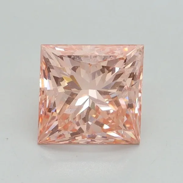 1.58ct PRINCESS Fancy Intense Pink SI1 Coloured Lab diamond