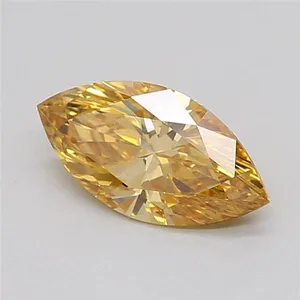 1.09ct MARQUISE Fancy Intense Yellow VVS2 Coloured Lab diamond