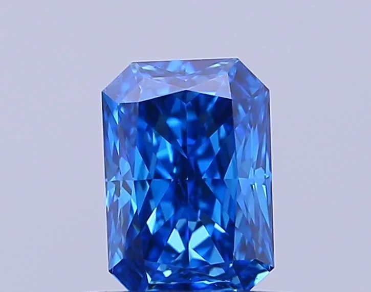0.42ct RADIANT Fancy Vivid Blue VVS2 Coloured Lab diamond