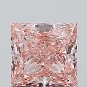 1.32ct PRINCESS Fancy Vivid Pink VS2 Coloured Lab diamond
