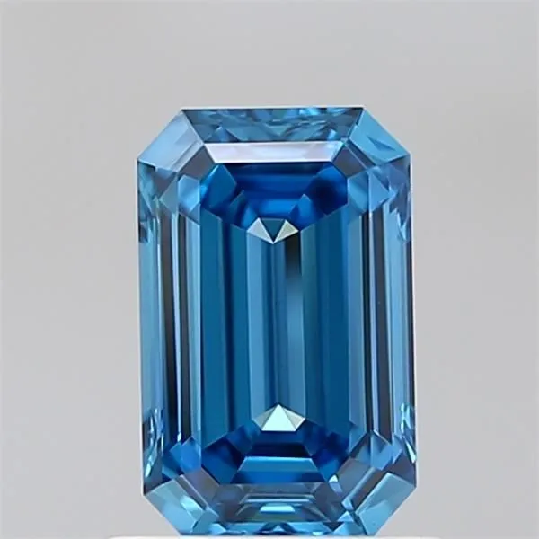 0.98ct EMERALD Fancy Vivid Blue VS1 Coloured Lab diamond
