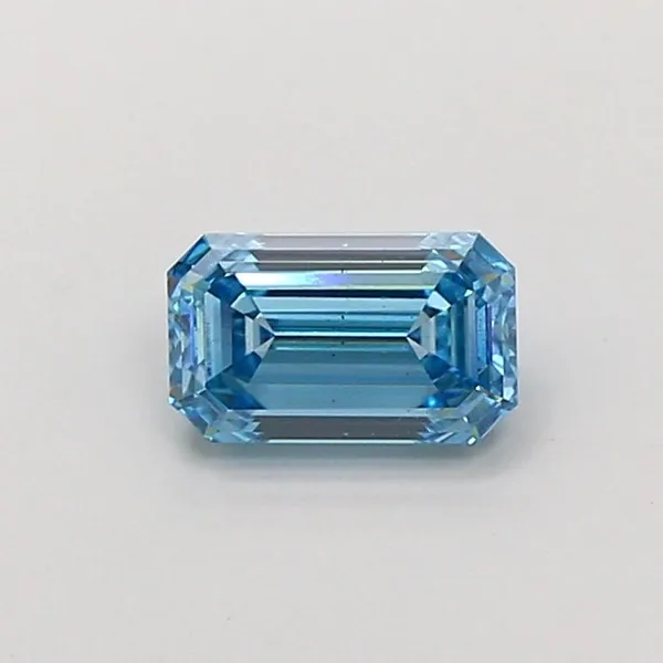 1.01ct EMERALD Fancy Vivid Blue VS2 Coloured Lab diamond
