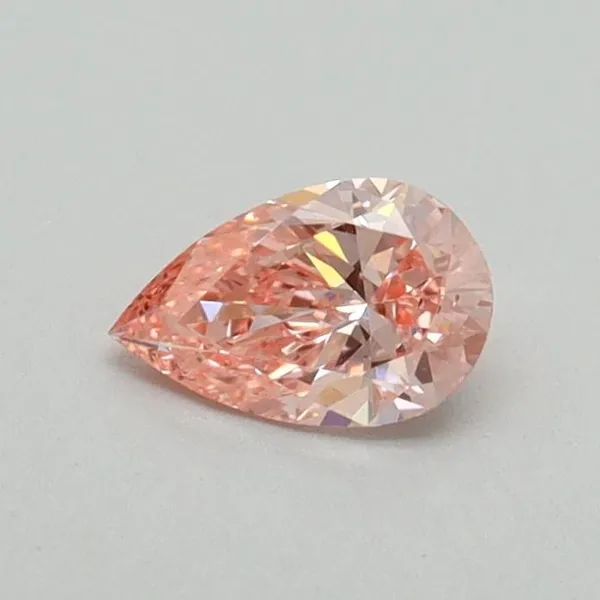 0.32ct PEAR Fancy Vivid Pink VS2 Coloured Lab diamond