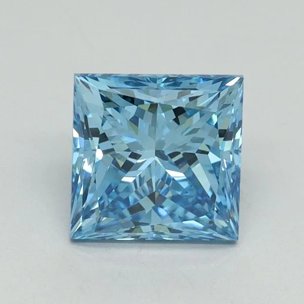 1.58ct PRINCESS Fancy Vivid Blue VS1 Coloured Lab diamond