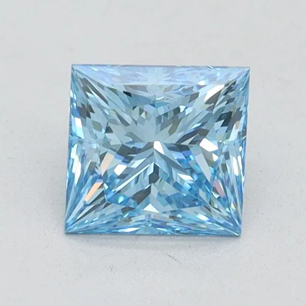 1.01ct PRINCESS Fancy Vivid Blue VS1 Coloured Lab diamond