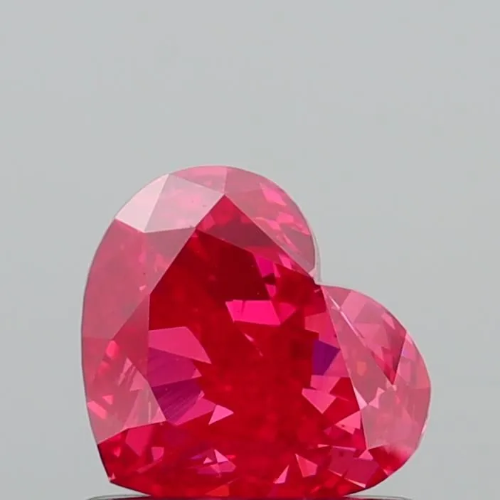 0.96ct HEART Fancy Vivid Pink VVS2 Coloured Lab diamond