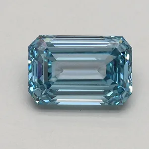 0.84ct EMERALD Fancy Intense Blue VS2 Coloured Lab diamond