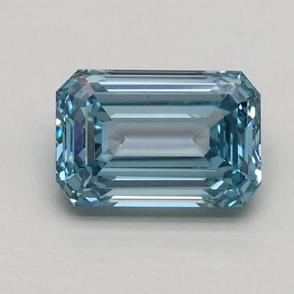 0.84ct EMERALD Fancy Intense Blue VS2 Coloured Lab diamond