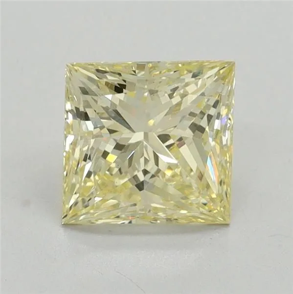 1.53ct PRINCESS Fancy Yellow VS1 Coloured Lab diamond