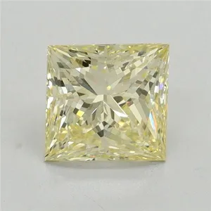 1.53ct PRINCESS Fancy Yellow VS1 Coloured Lab diamond