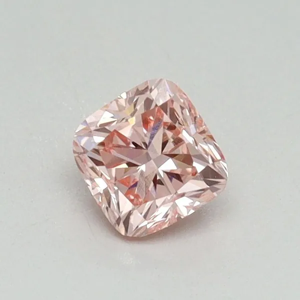 0.47ct CUSHION Fancy Vivid Pink VS1 Coloured Lab diamond