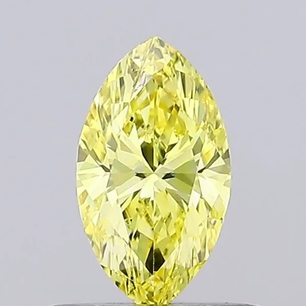 0.51ct MARQUISE Fancy Vivid Yellow VVS2 Coloured Lab diamond