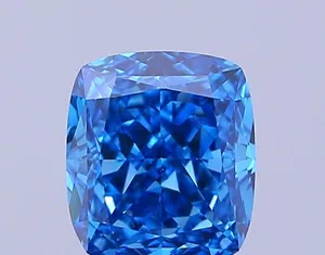 0.92ct CUSHION Fancy Vivid Blue VS2 Coloured Lab diamond