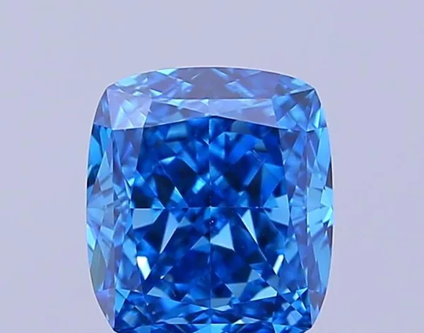 0.92ct CUSHION Fancy Vivid Blue VS2 Coloured Lab diamond