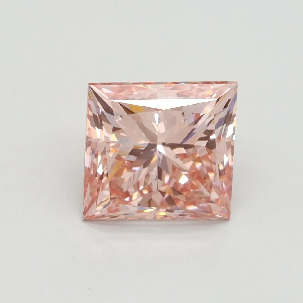1.68ct PRINCESS Fancy Intense Pink VS1 Coloured Lab diamond