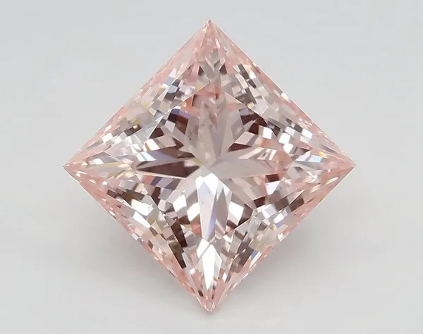 1.73ct PRINCESS Fancy Pink VS2 Coloured Lab diamond