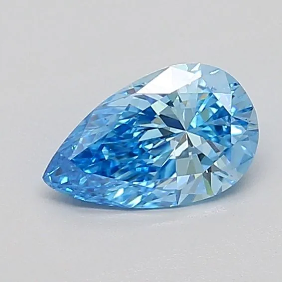 0.56ct PEAR Fancy Vivid Blue VS2 Coloured Lab diamond
