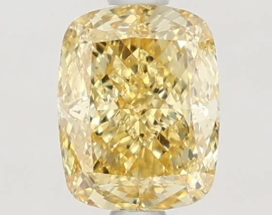 1.12ct CUSHION Fancy Intense Yellow VS2 Coloured Lab diamond
