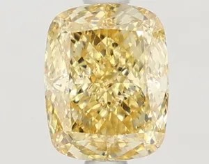 1.12ct CUSHION Fancy Intense Yellow VS2 Coloured Lab diamond