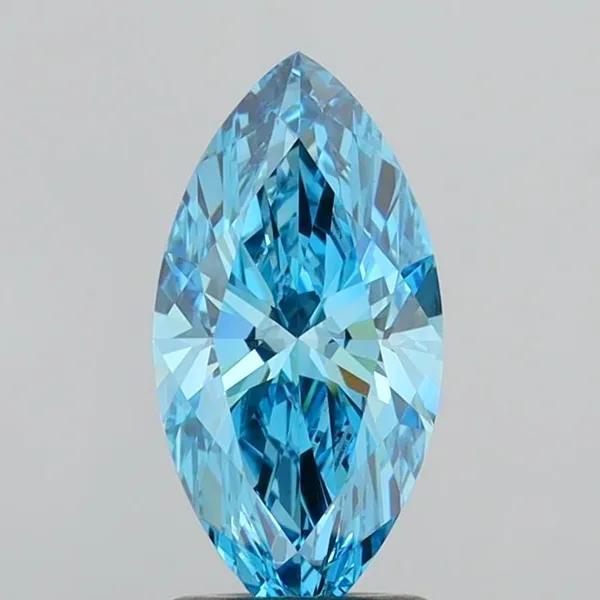 1.57ct MARQUISE Fancy Vivid Blue VVS2 Coloured Lab diamond