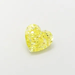 1.59ct HEART Fancy Vivid Yellow SI1 Coloured Lab diamond