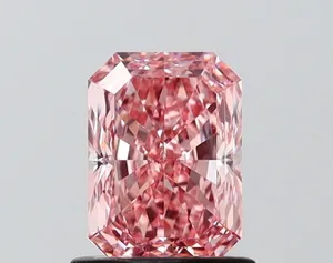 1.08ct RADIANT Fancy Vivid Pink VVS2 Coloured Lab diamond