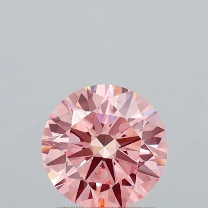 0.99ct ROUND Fancy Vivid Pink VS1 Coloured Lab diamond