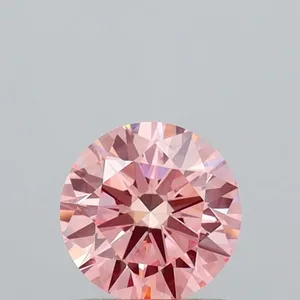 0.99ct ROUND Fancy Vivid Pink VS1 Coloured Lab diamond