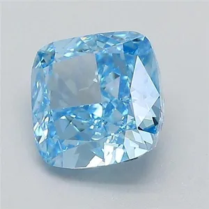 0.7ct CUSHION Fancy Vivid Blue VVS2 Coloured Lab diamond