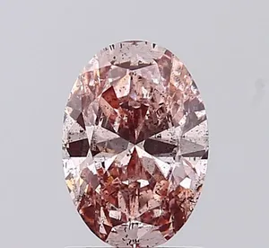 1ct OVAL Fancy Vivid Brownish Pink I2 Coloured Lab diamond