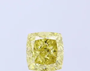 1.13ct CUSHION Fancy Intense Yellow VS1 Coloured Lab diamond