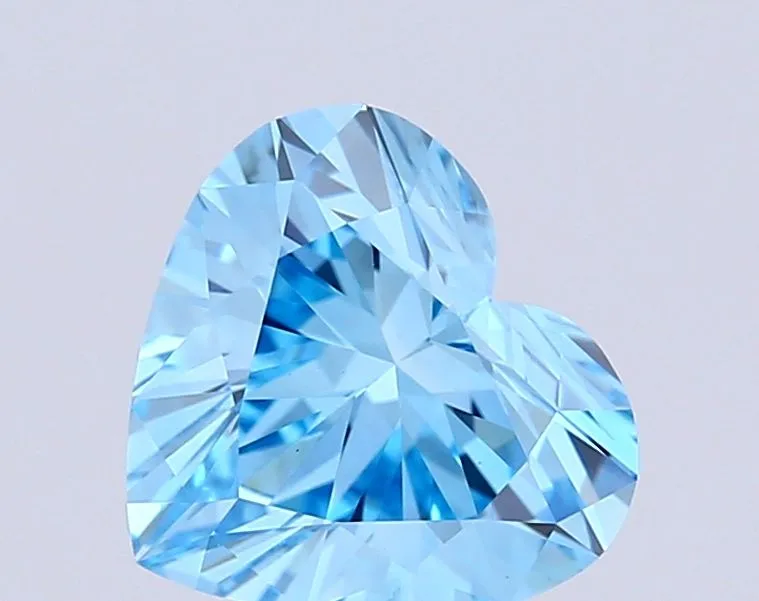 1.50ct HEART Fancy Vivid Blue VVS2 Coloured Lab diamond