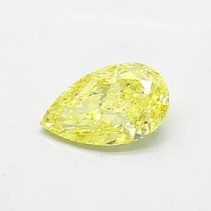 0.8ct PEAR Fancy Intense Yellow VVS2 Coloured Lab diamond
