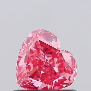 0.63ct HEART Fancy Vivid Pink VVS2 Coloured Lab diamond