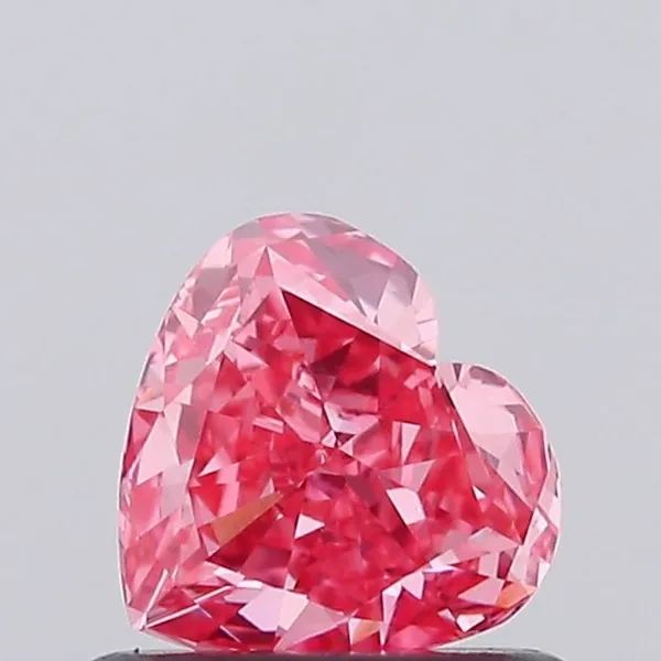 0.63ct HEART Fancy Vivid Pink VVS2 Coloured Lab diamond